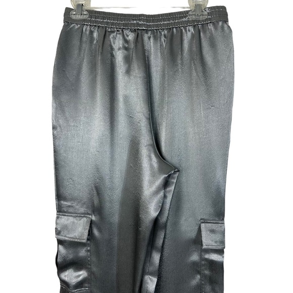 NWOT Boston Proper Silver Elastic Waist Pull-on Pants Straight leg Cargo Pockets - Picture 10 of 15